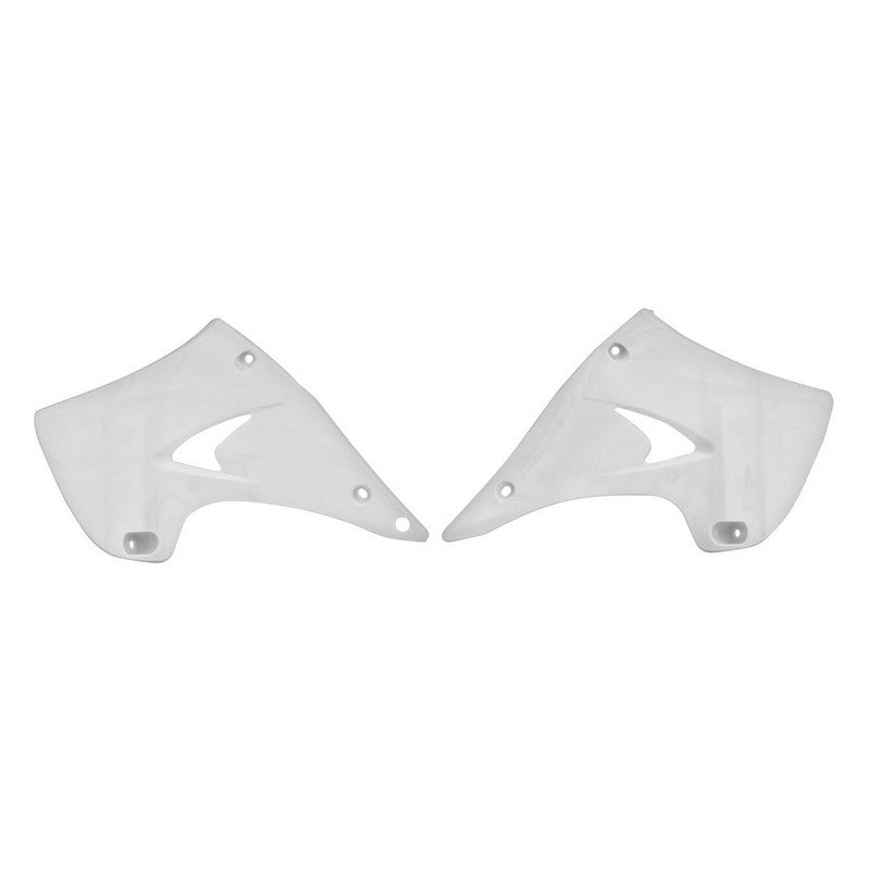 RADIATOR SHROUDS RTECH WHITE KAWASAKI KX125 KX250 03-10