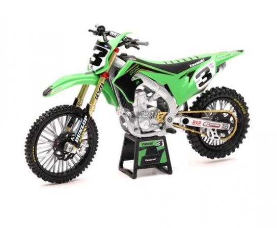 MODEL DIRT BIKE KAWASAKI KX450F 1:12 SCALE BY NEW RAY ELI TOMAC