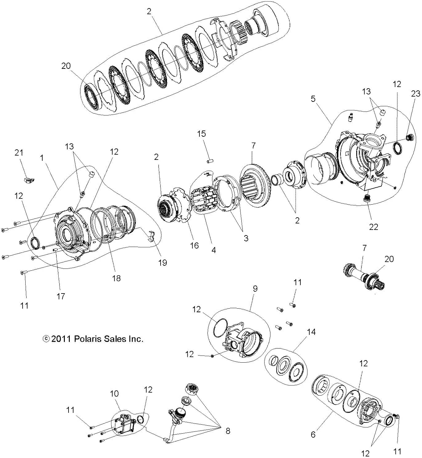 OEM Polaris Assembly Transmission Gearcase