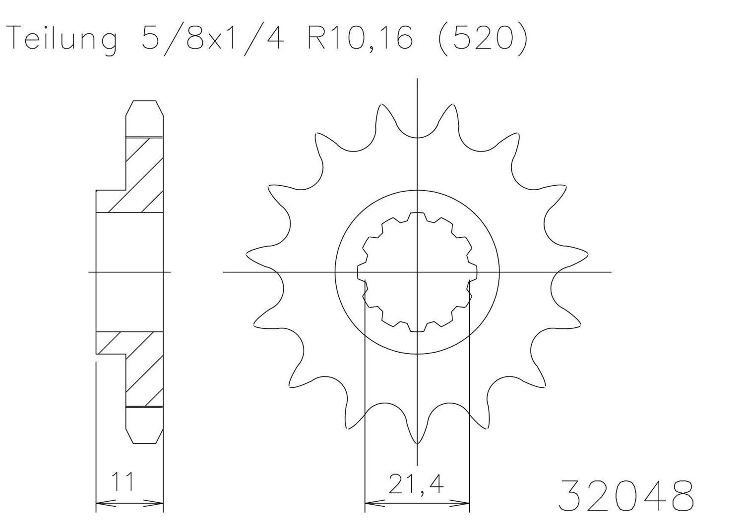 SPROCKET FRONT MOTO MASTER STEEL 15T HUSQVARNA CR250 00-05 WR250 00-13 TC250 TXC250 04-08 TE250 02-0