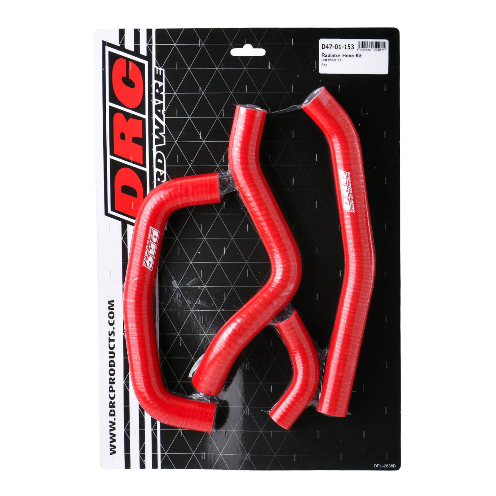 DRC Silicone Radiator Hose Kit - Honda CRF250R (2018โ2021) - Red