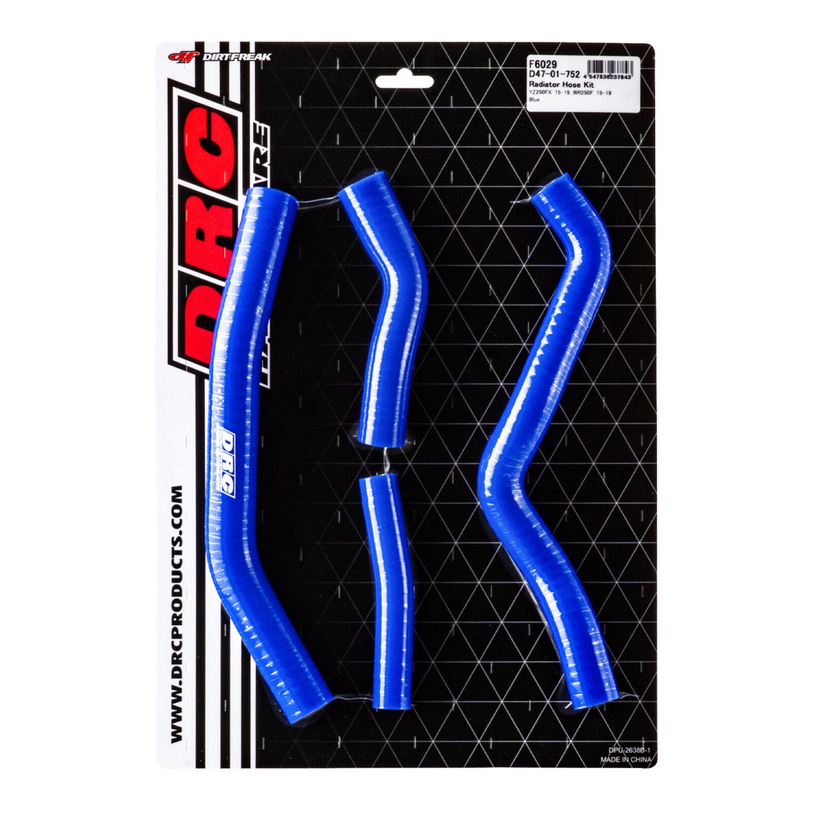 DRC Silicone Radiator Hose Kit - Yamaha YZ250FX / WR250F (2015โ2019) - Blue