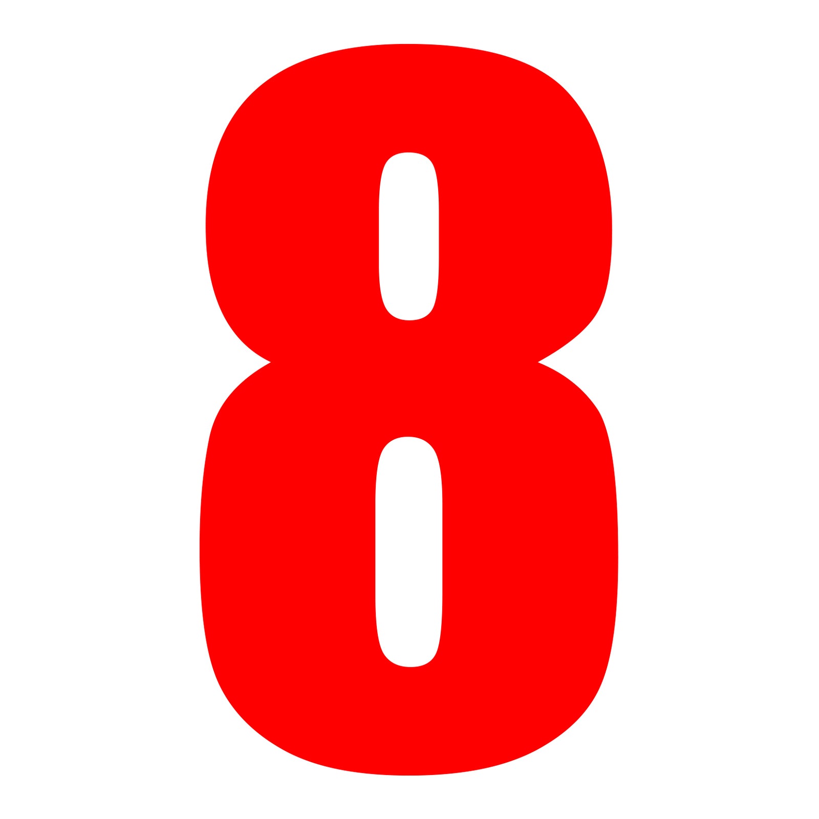 Whites Race Number - Red #8 (10 Pack)