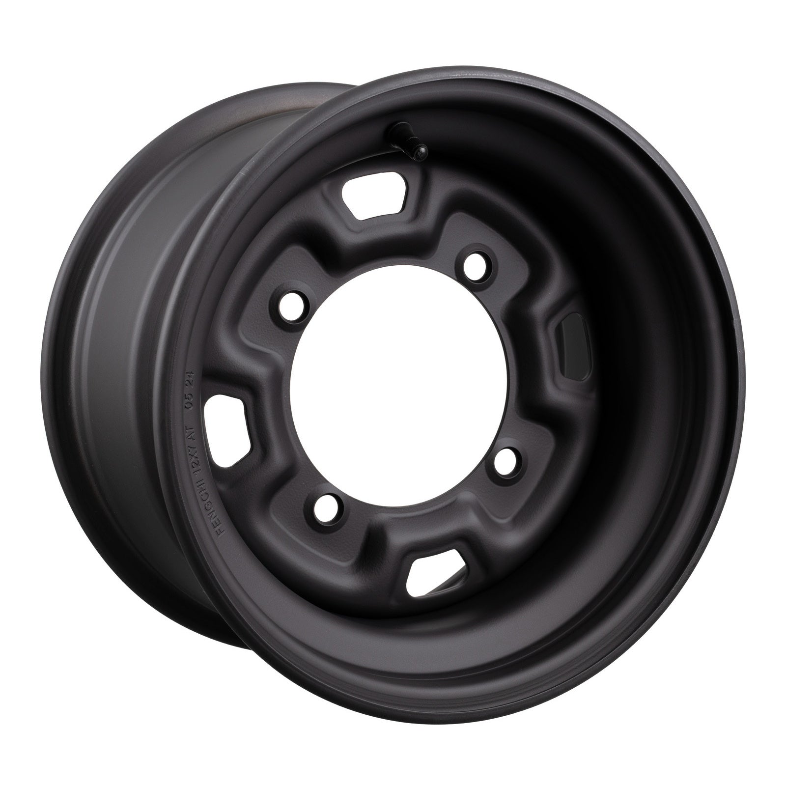Whites ATV/UTV Steel Rim 12x7 Polaris Front & Rear 4/156 +12.7 - Black