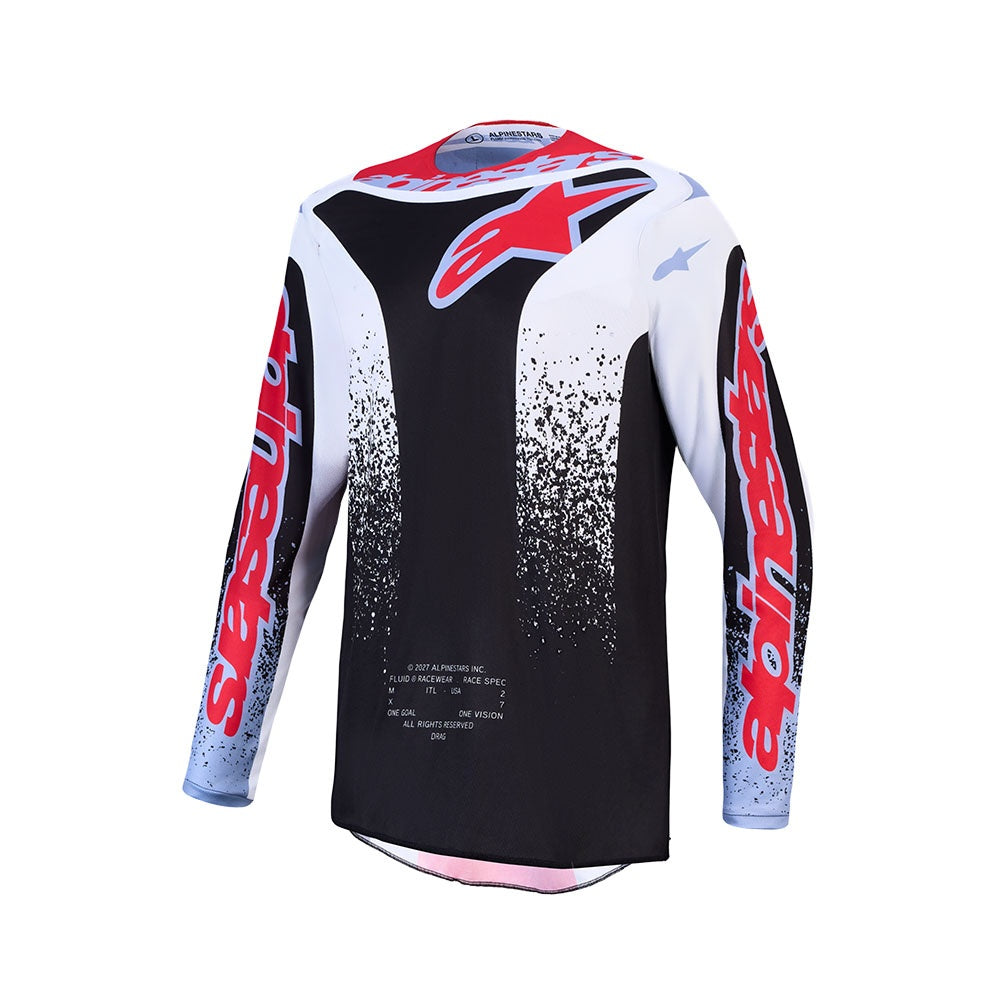 Fluid Drag Jersey Black/White/Light Blue/Red Fluoro