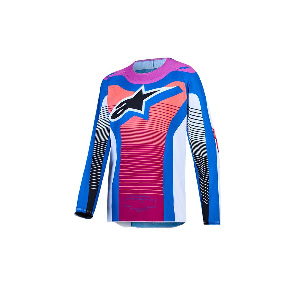 Youth Supertech Maven Jersey White/Hot Coral/Blithe Blue