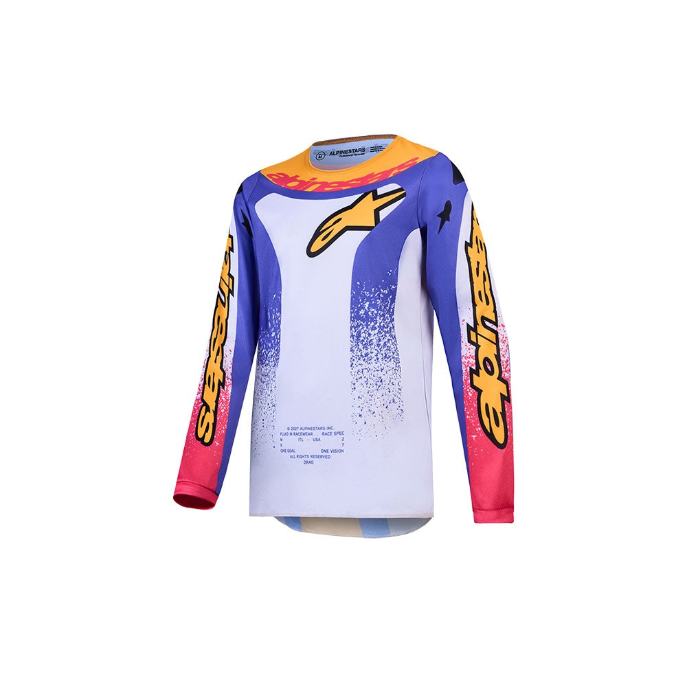Youth Fluid Drag Jersey Light Lilac/Blue/Iris Gold