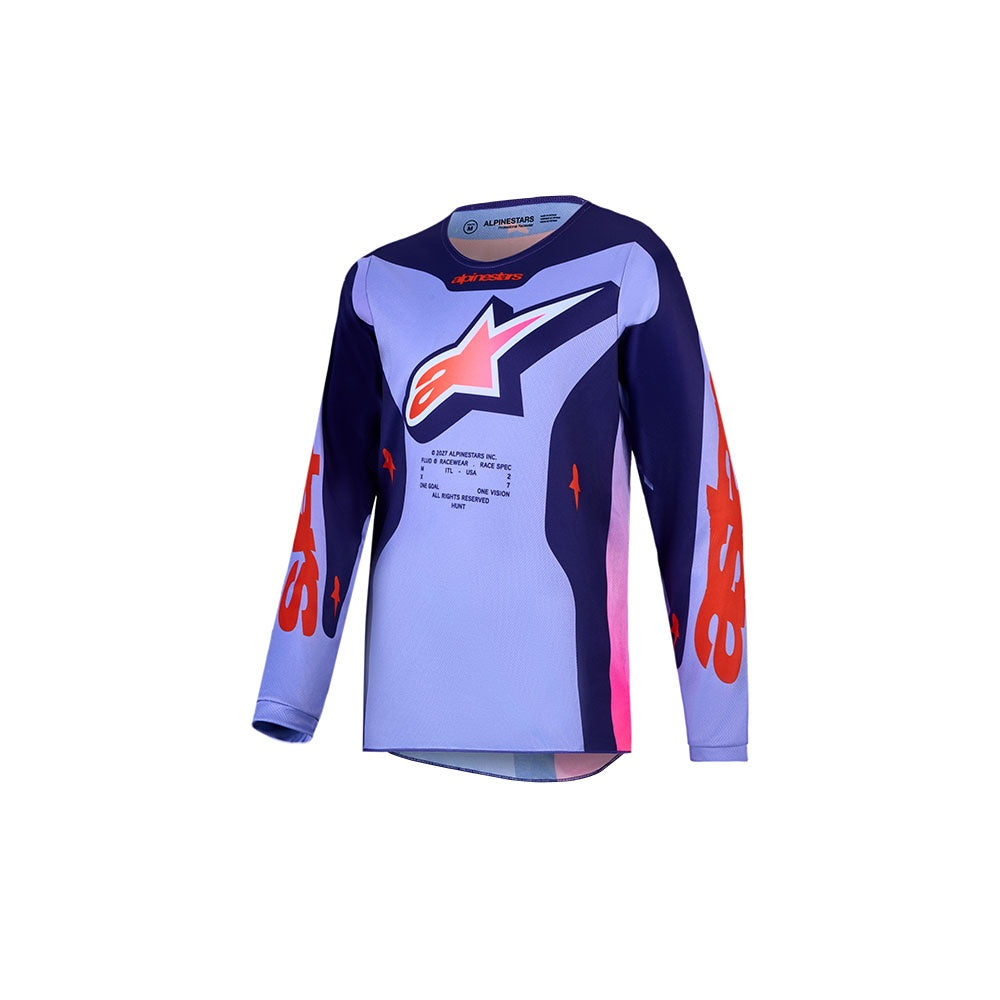 Youth Fluid Hunt Jersey Light Violet/Deep Purple/Pink Fluoro