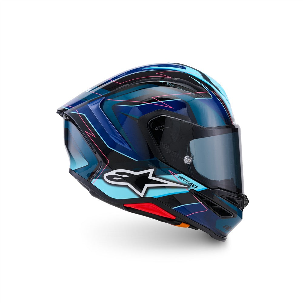 Supertech R7 Helmet Kinetis Black/Blue/Pink Fluoro/White Gloss