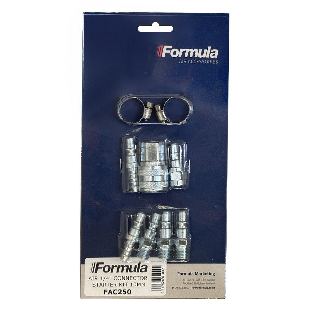 FORMULA AIR CONNECTOR ARO STARTER KIT + HOSE CLAMPS 1/4" BSP