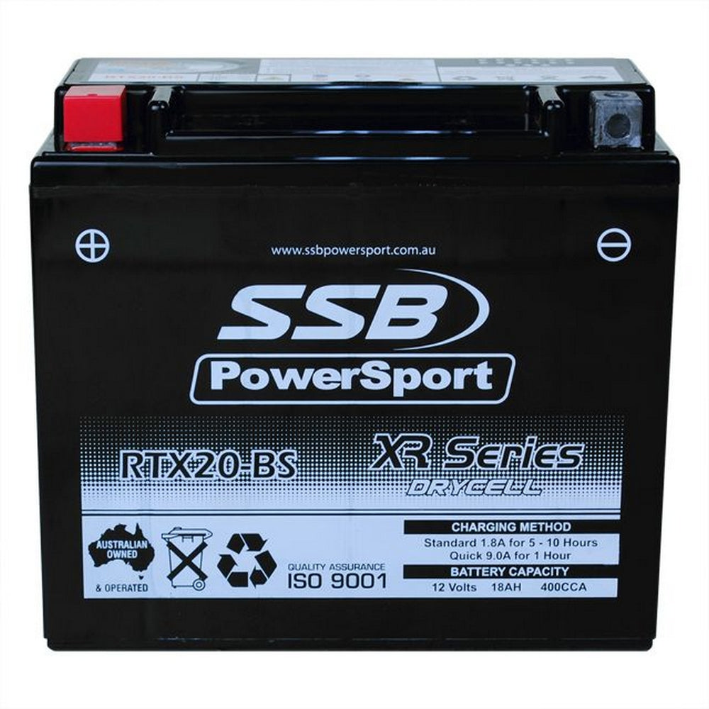 MOTORCYCLE AND POWERSPORTS BATTERY (YTX20-BS) AGM 12V 18AH 400CCA BY SSB HIGH PERFORMANCE