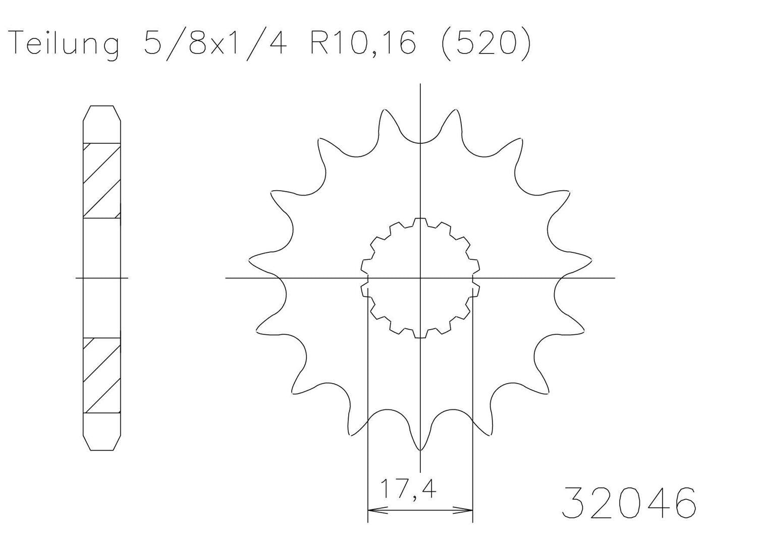 SPROCKET FRONT MOTO MASTER STEEL 14T GAS GAS EC125 03-18 YAMAHA WR200 91-92 96 YZ125 85-04