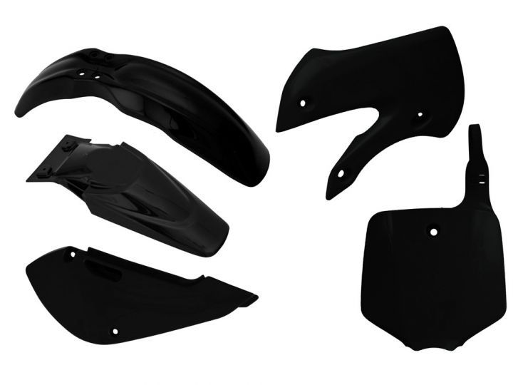 PLASTICS KIT RTECH 5 PIECE BLACK KAWASAKI KX65 01-ON