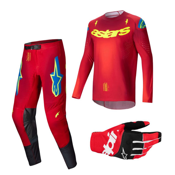 Alpinestars Supertech Maker Combo - Bright Red/Yellow Fluo