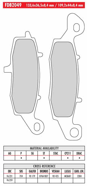 FR-FDB2049 - drawing NOT to scale