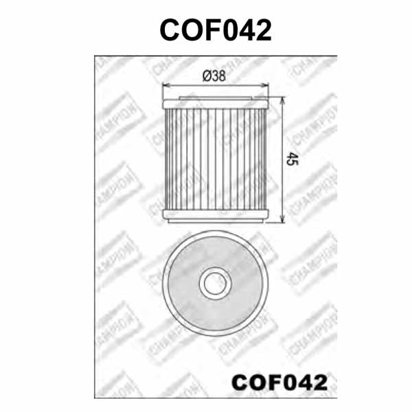 COF042 Champion Oil Filter pic - SEE ALSO CH-X348/301 (HF142)