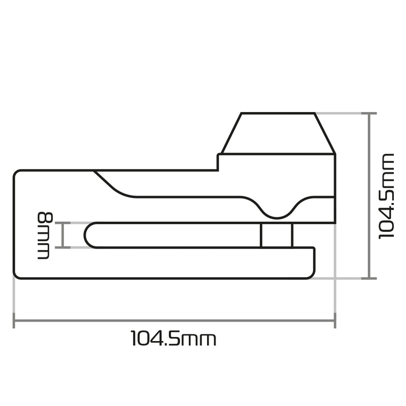 Oxford Titan 10mm Pin Disc Lock - Yellow, includes pouch