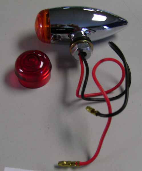 Slimline bullet light set. Sold in pairs with spare red lenses. 61-73190. Orange lenses available separately 61-73191