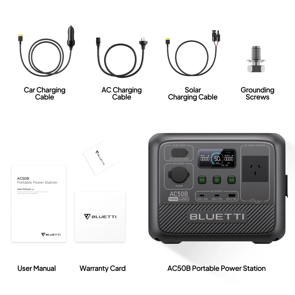 BLUETTI AC50B PORTABLE POWER STATION | 700W 448Wh