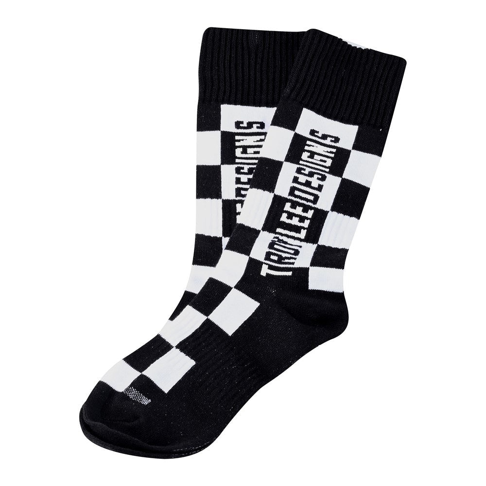 YOUTH GP MX THICK SOCK CHECKERS BLACK