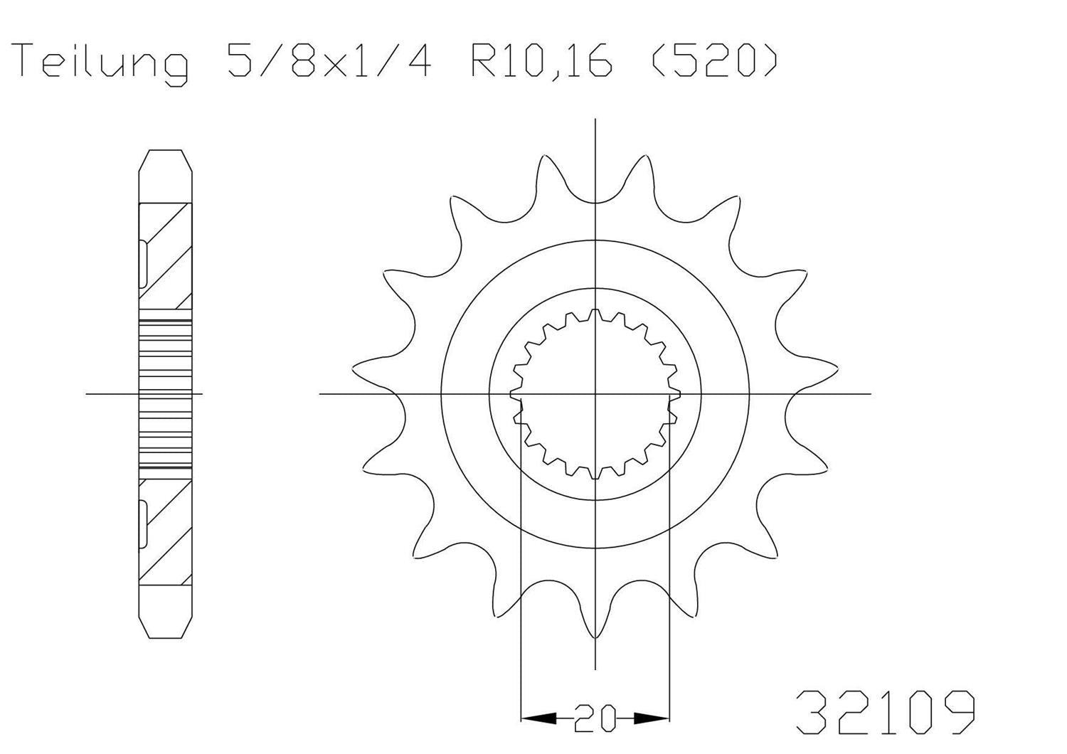 SPROCKET FRONT MOTO MASTER STEEL 13T GAS GAS YAMAHA