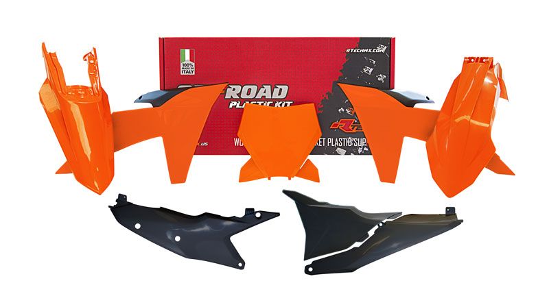 PLASTICS KIT RTECH 6 PIECE ORANGE BLACK KTM SX SX-F XC XC-F