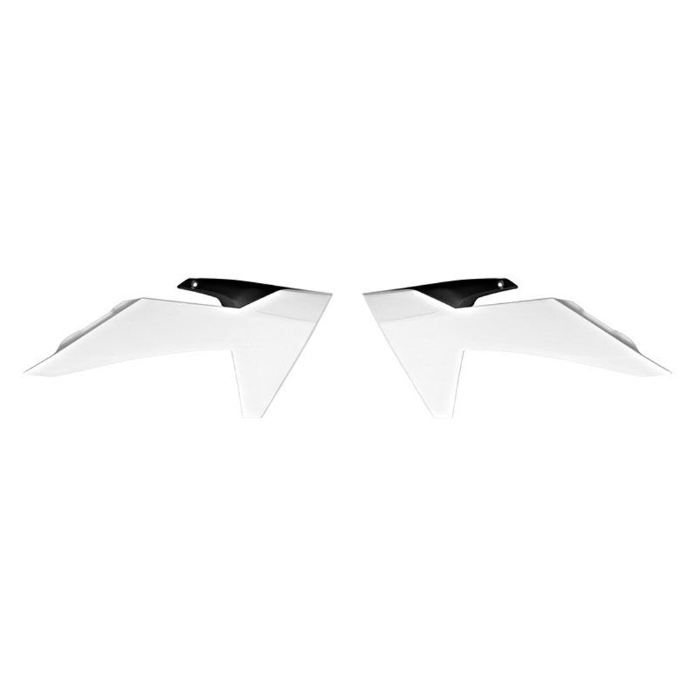RADIATOR SHROUDS RTECH WHITE BLACK KTM EXC SX EXCF SXF XC XCF XCW XCFW