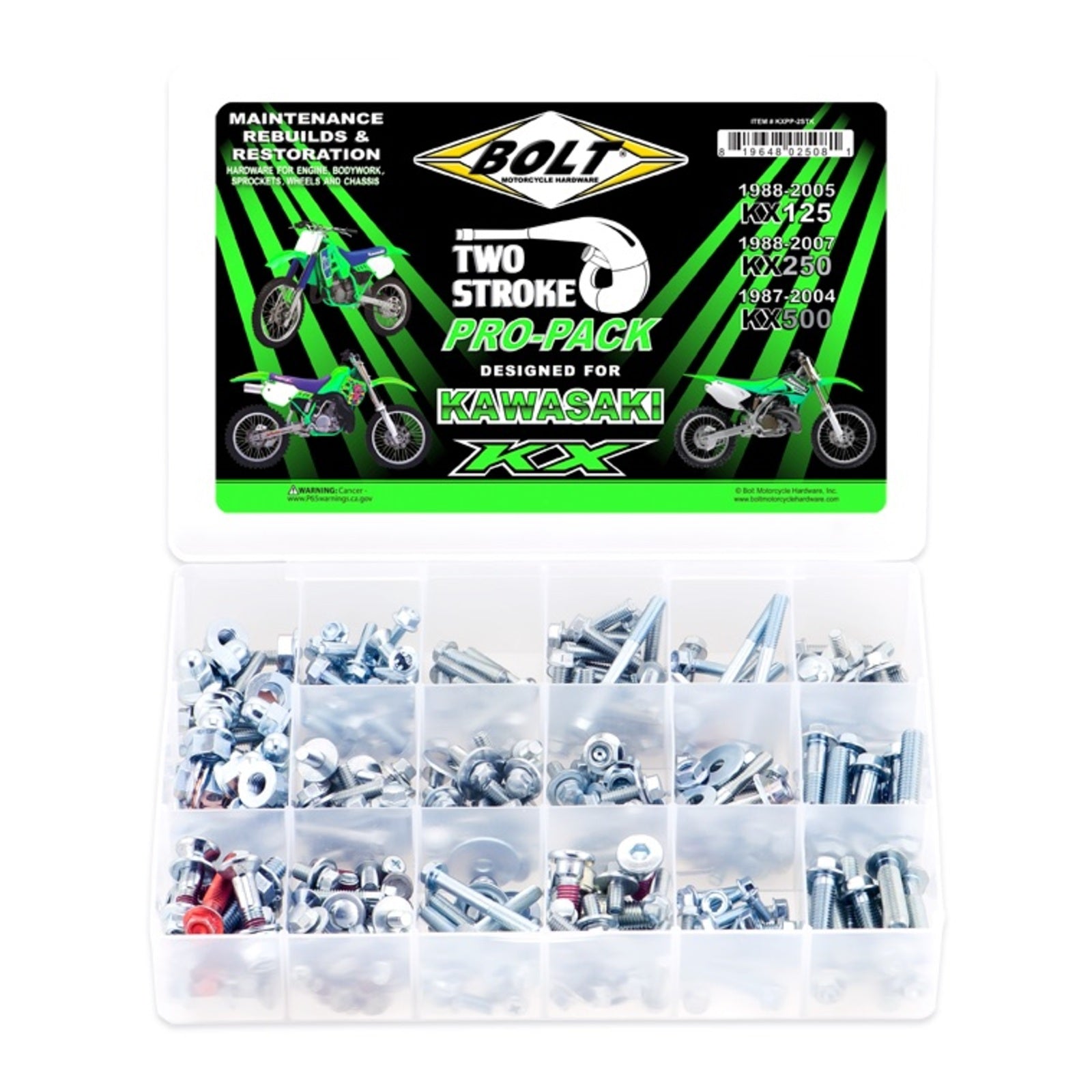 Bolt 2-Stroke Pro Pack for Kawasaki KX88–’05 KX125 / KX250, ’87–’04 KX500
