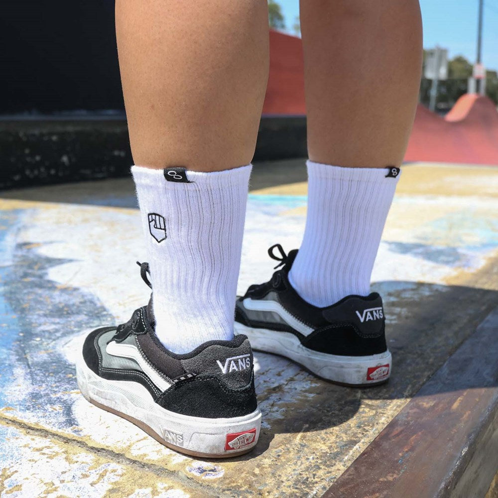 WHITE STOCKER SOCKS