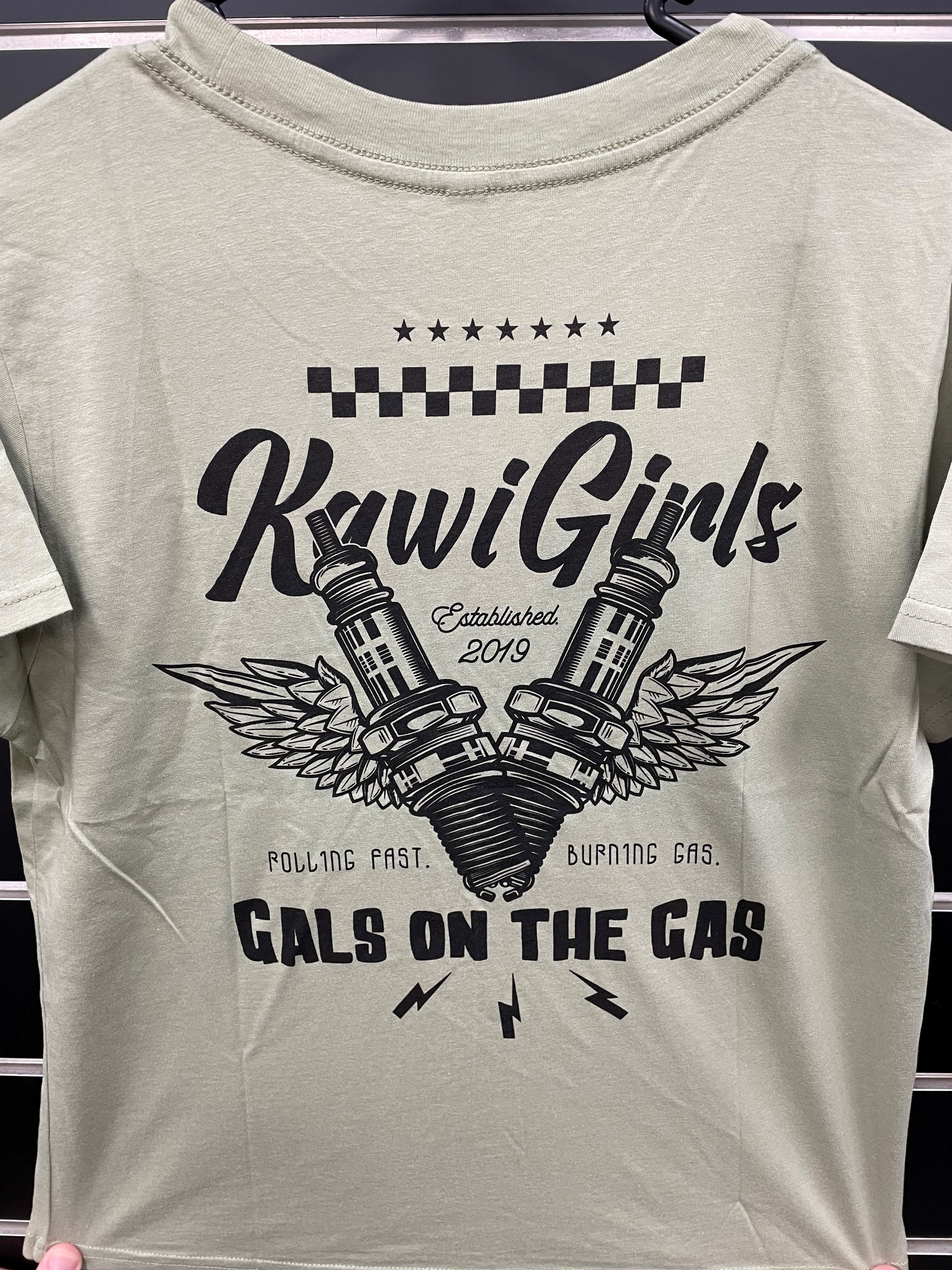 Kawasaki Gals on the Gas Pistachio T-Shirt