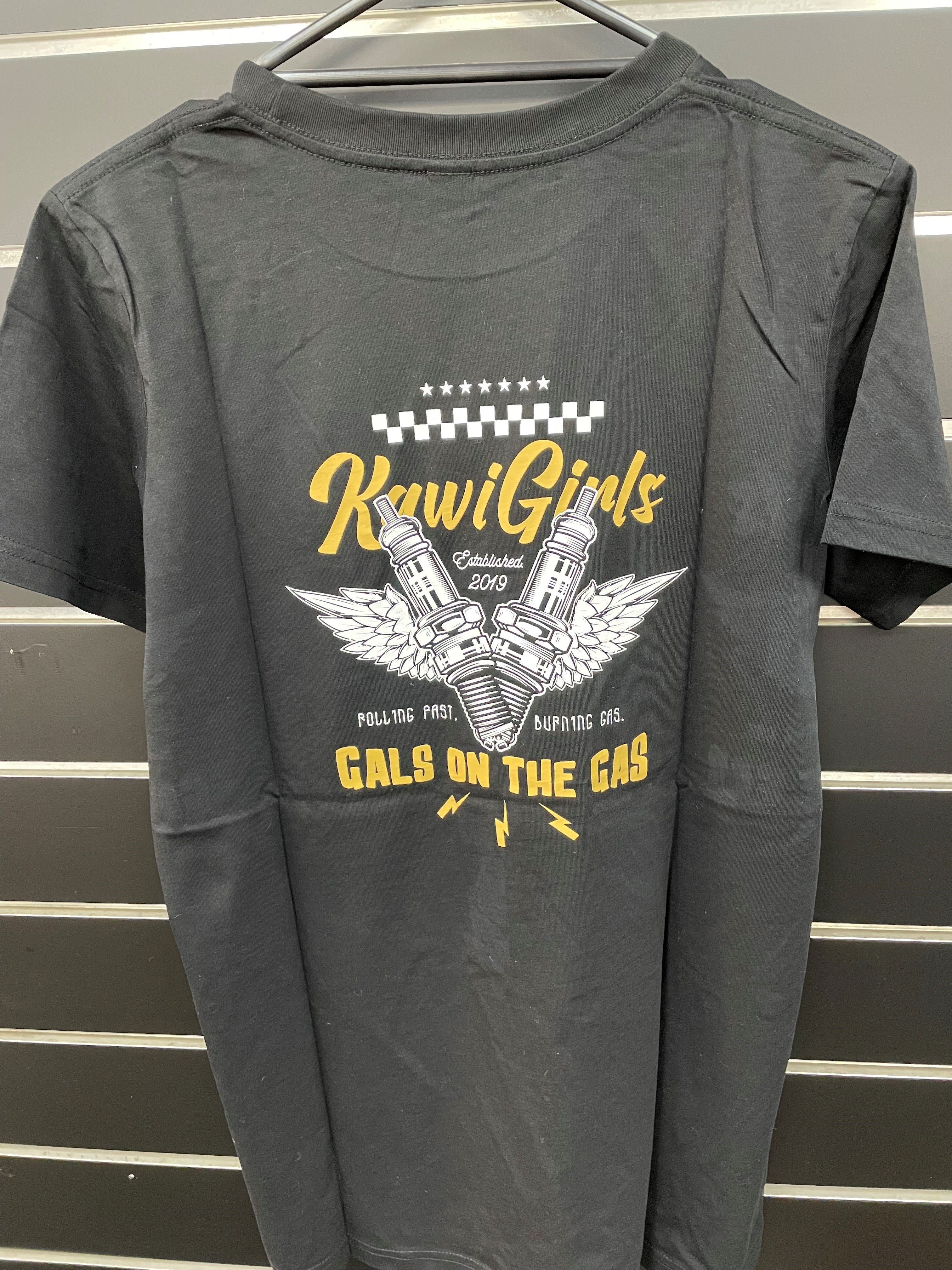 Kawasaki Gals on the Gas Black Youth T-Shirt