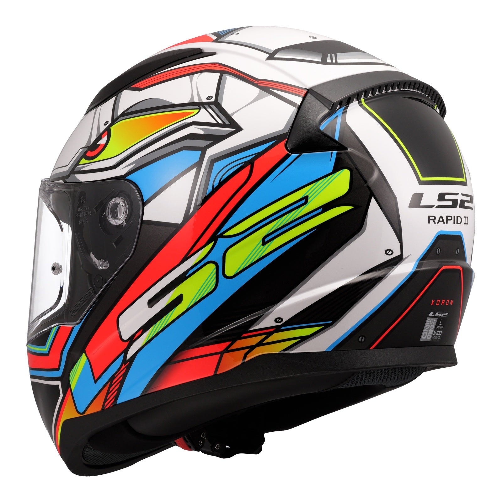 LS2 FF353 Rapid II XDron - White / Hi-Vis Orange / Blue