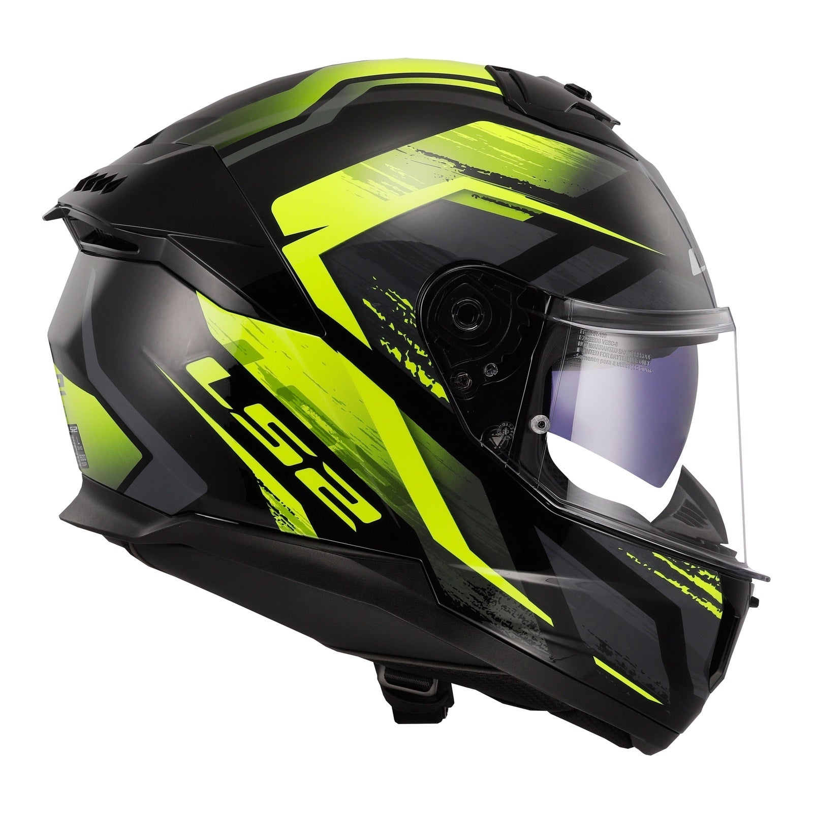 LS2 FF808 Stream II Fury - Black / Hi-Vis Yellow 06