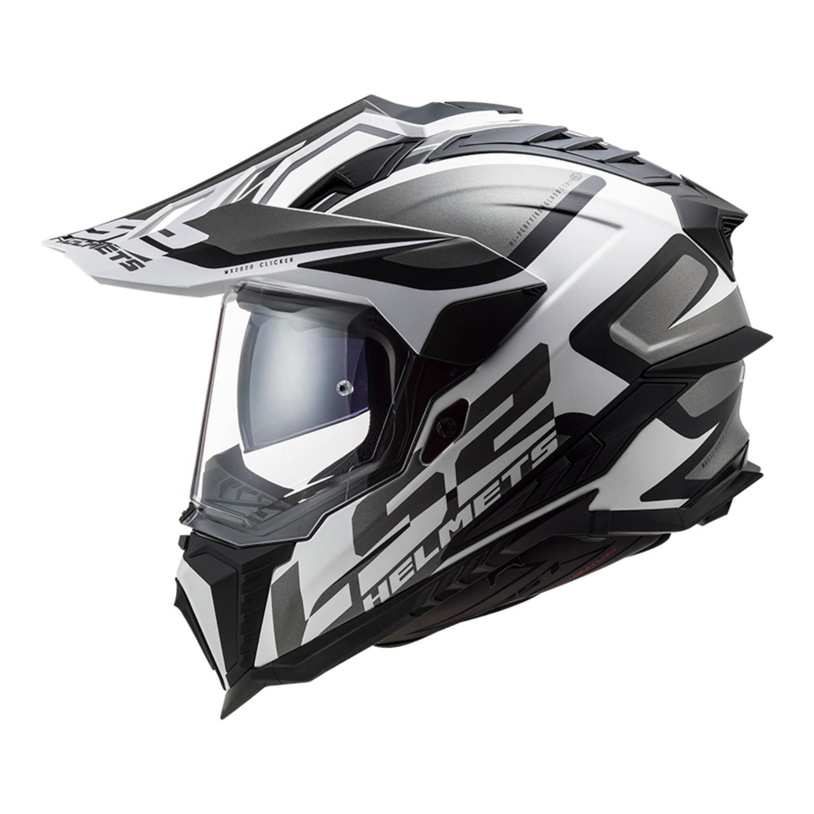 LS2 MX701 Explorer Alter Helmet HPFC - Matte Black / White 06