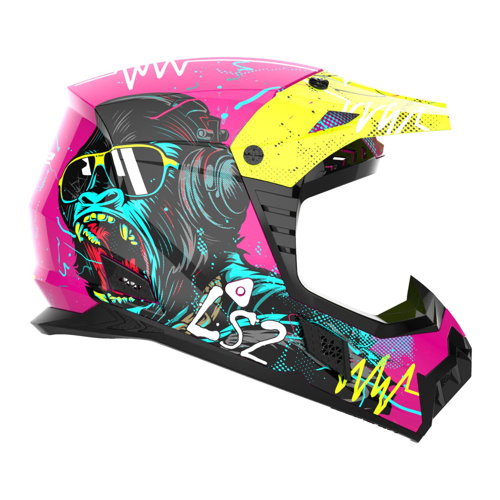 LS2 MX706J COZ Junior Gorilla Helmet - Gloss Purple 06