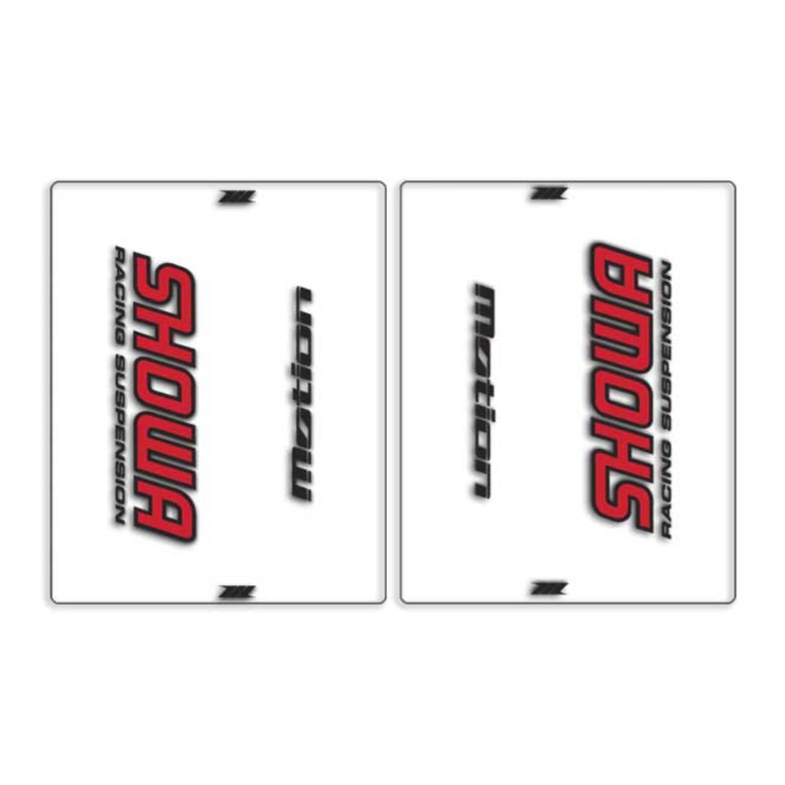 DRC Motion Front Fork Outer Decals - Showa (Clear / Red / Black)