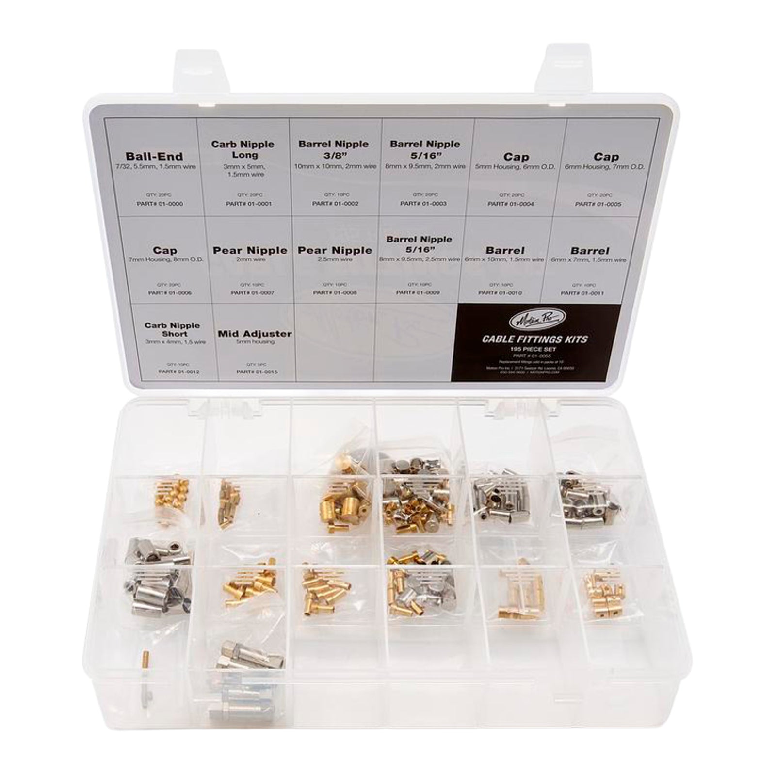 Motion Pro Cable Fittings Kit, Includes Nipples/Caps, etc.