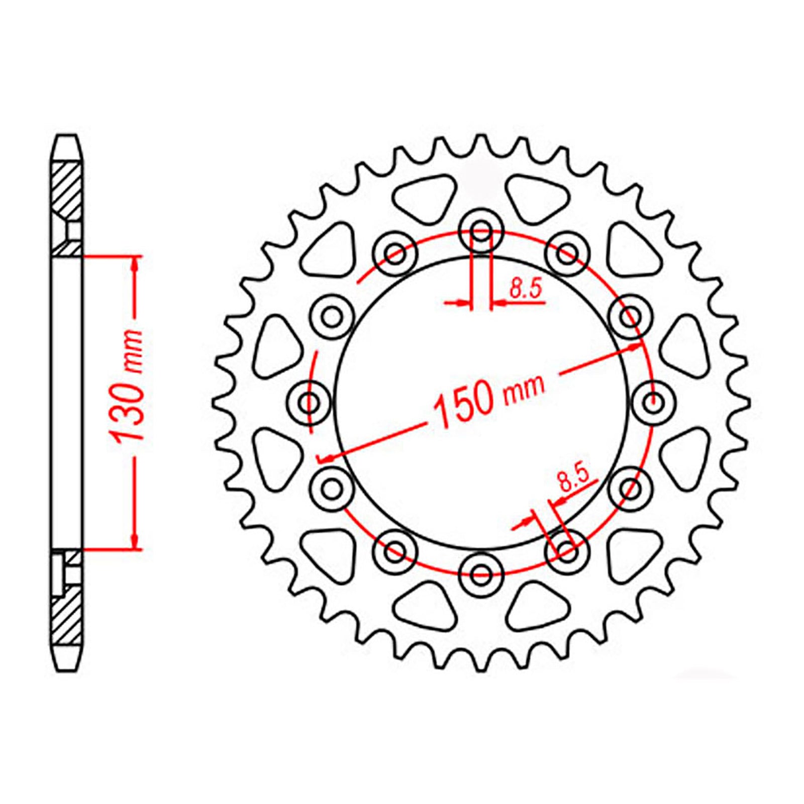 Sprocket Kit Honda VT250 - 520H 14/45