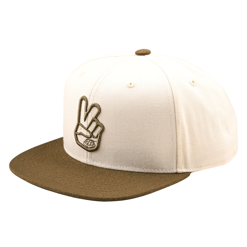 FLAT BILL SNAPBACK PEACE VINTAGE WHITE / OLIVE
