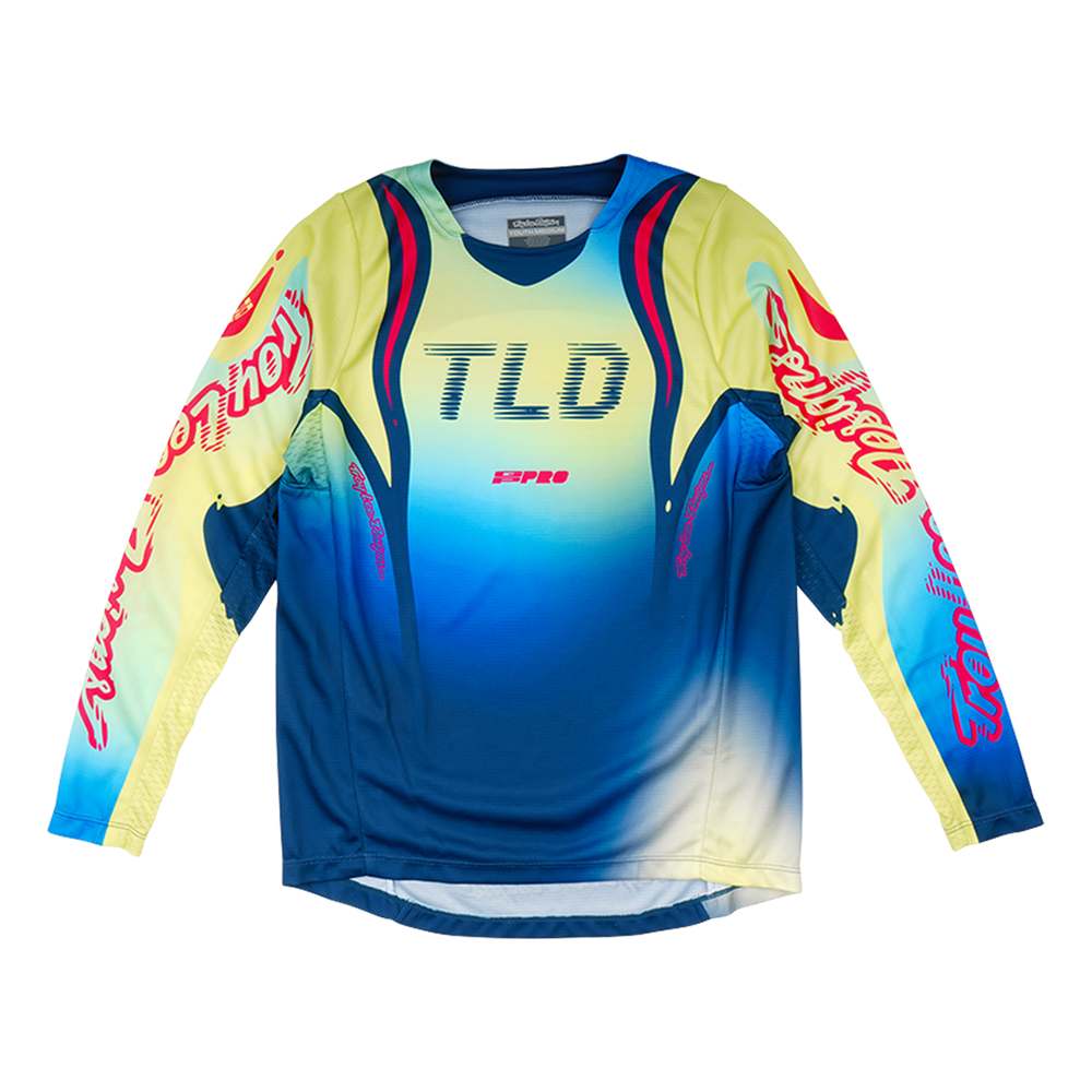 YOUTH GP PRO JERSEY DRIP GLO YELLOW / DARK NAVY
