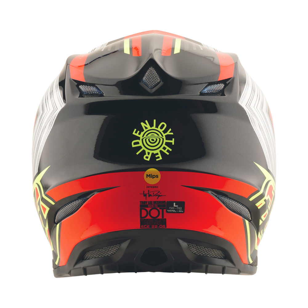 SE5 ECE COMPOSITE HELMET STRIPES BLACK / INFRA RED