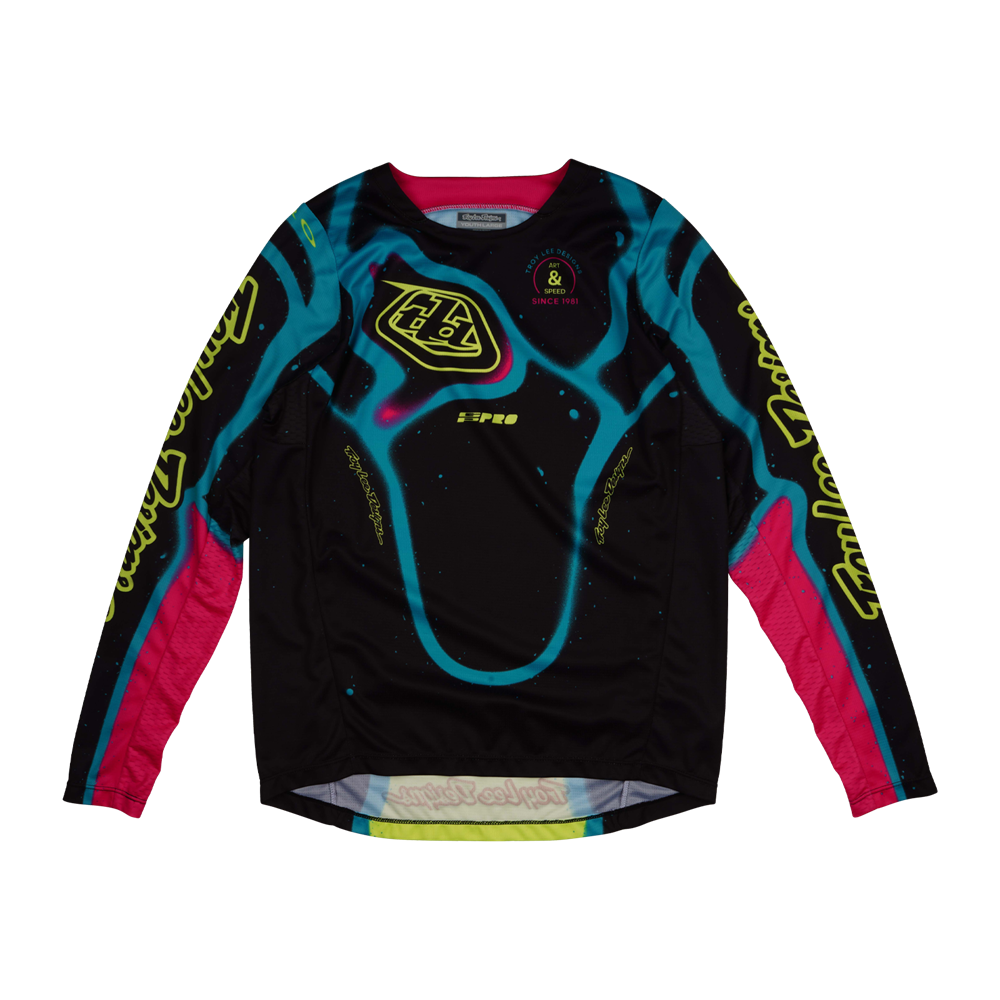 YOUTH GP PRO JERSEY MEMBRANE BLACK / GLO YELLOW