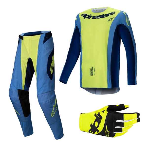 Alpinestars Techstar Melt Combo - Yellow Fluo/Blue