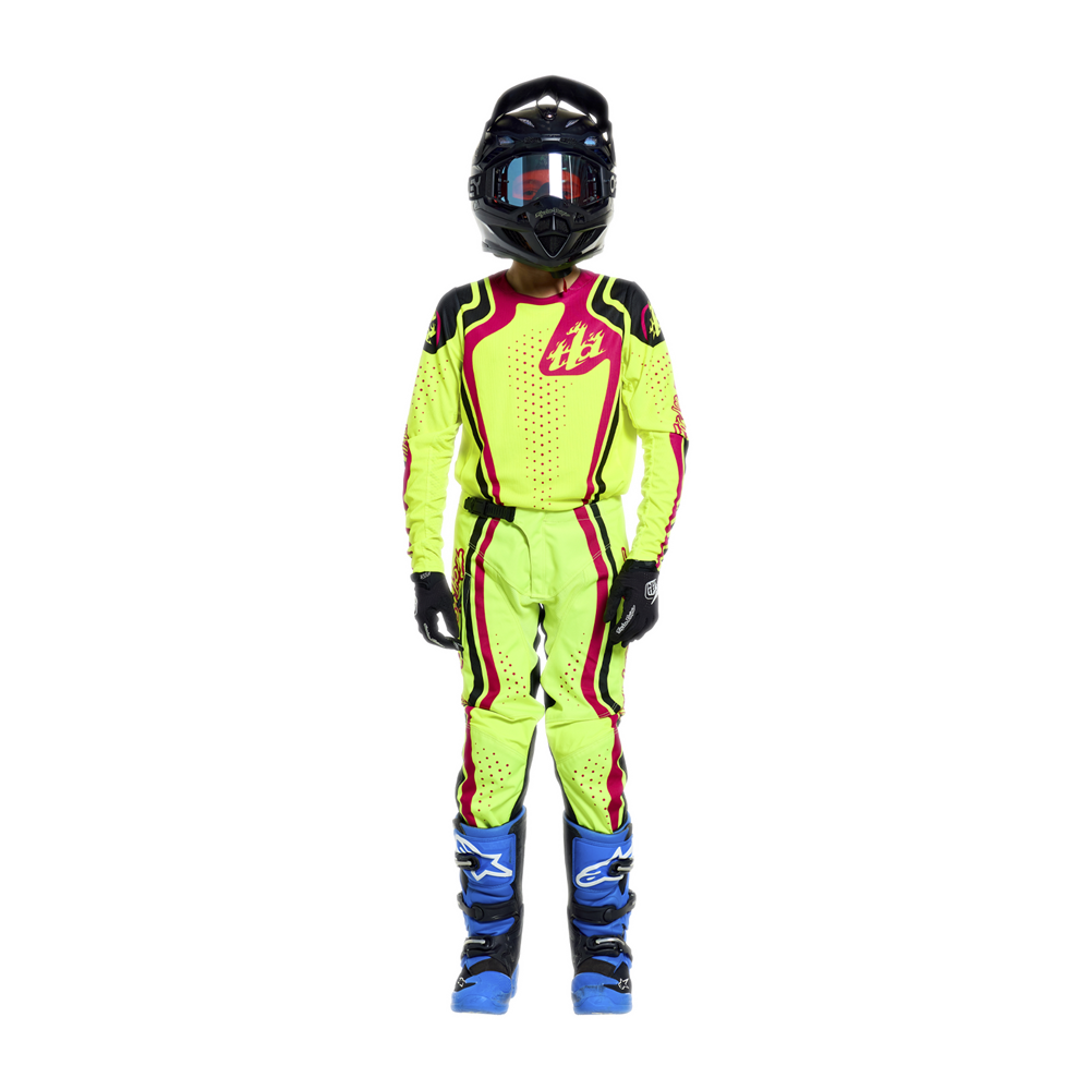 YOUTH GP PRO PANT ROLLER FLO YELLOW / FUCHSIA
