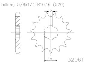 SPROCKET FRONT PSYCHIC MILD CARBON STEEL KAWASAKI KX125 94-10