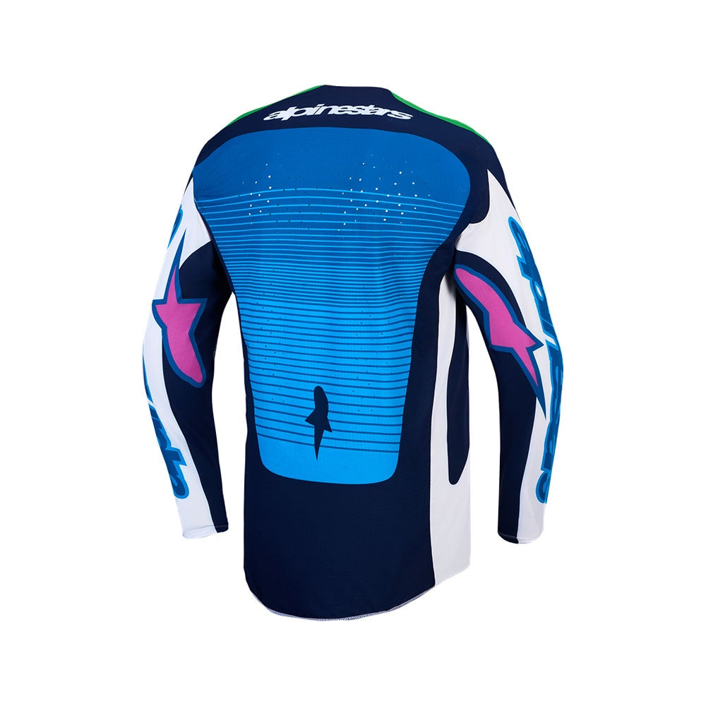 Techstar Maven Jersey White/Blithe Blue/Green Fluoro