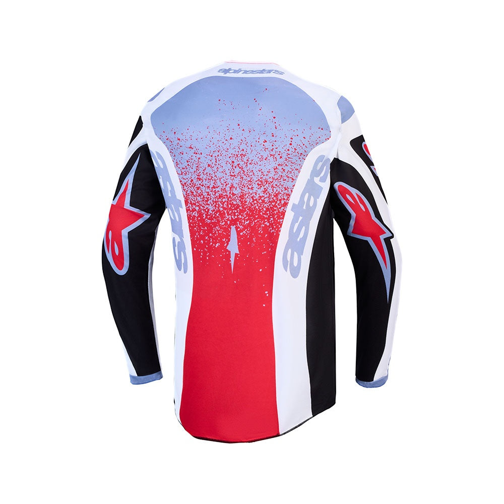 Fluid Drag Jersey Black/White/Light Blue/Red Fluoro