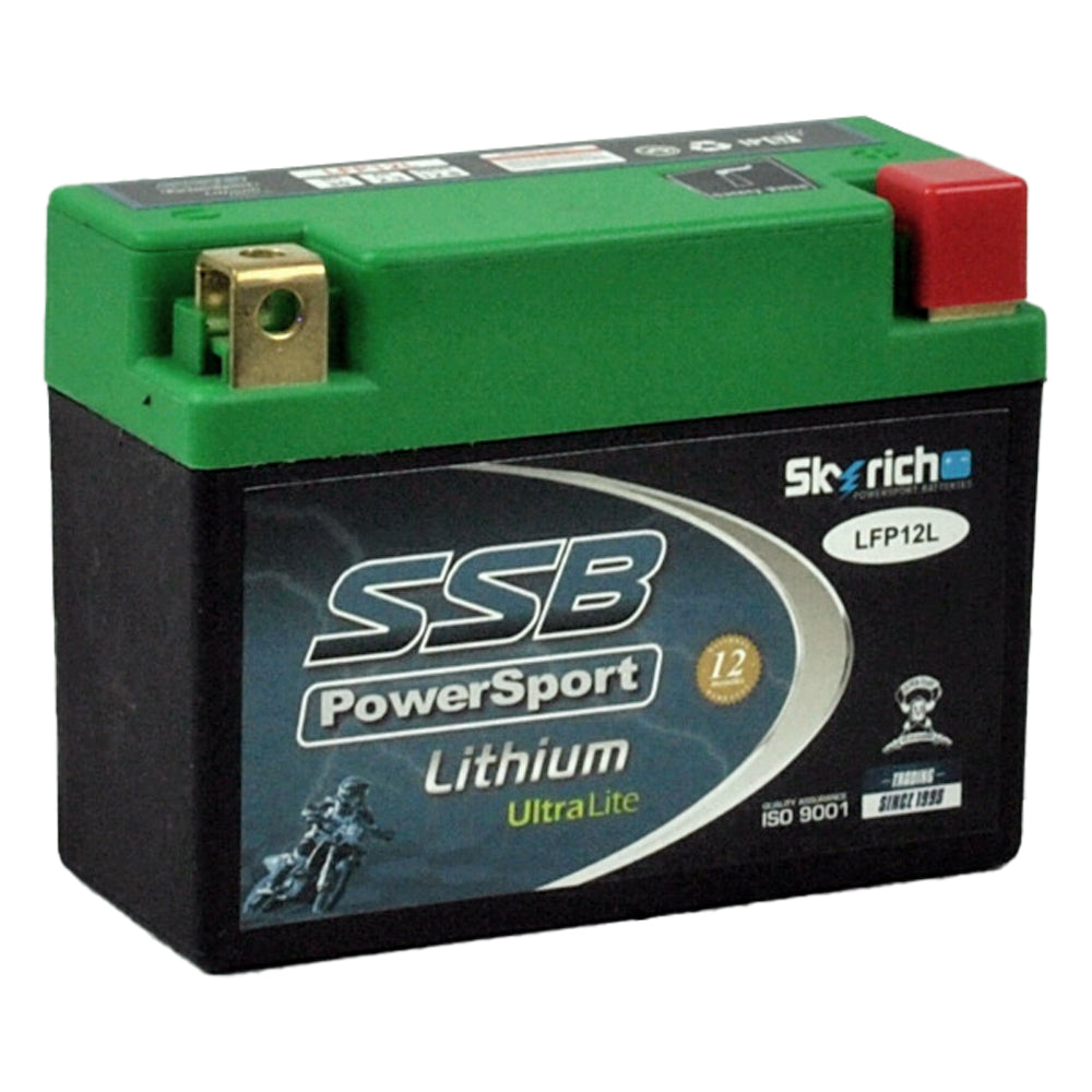 MOTORCYCLE AND POWERSPORTS BATTERY LITHIUM ION PHOSPHATE 12.8V 2.3AH BY SSB HIGH PERFORMANCE