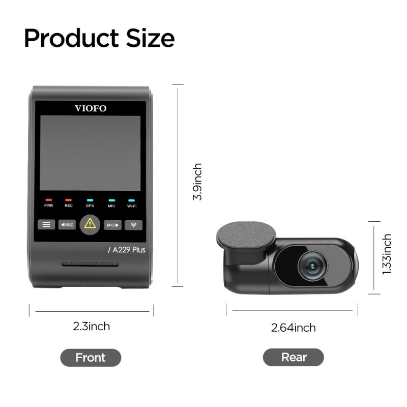 VIOFO DASHCAM A229DUO-G 2K 1440P + 2K 5GHZ WIFI + GPS