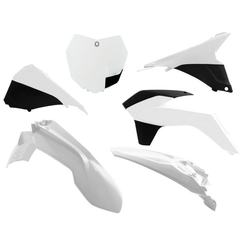 PLASTICS KIT RTECH 6 PIECE WHITE BLACK KTM SX SX-F